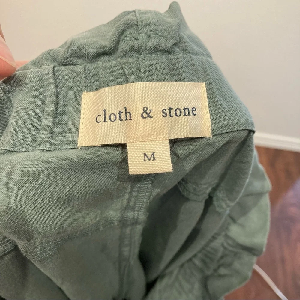 Cloth & Stone cropped wide leg pants with paper bag waist_11